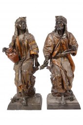 PAIR OF PATINATED METAL ORIENT