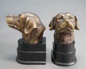 PAIR OF PATINATED METAL RETRIE