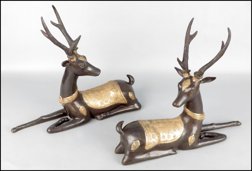 PAIR OF PATINATED & PAINTED