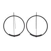 PAIR OF PATINATED SILVER EARRI
