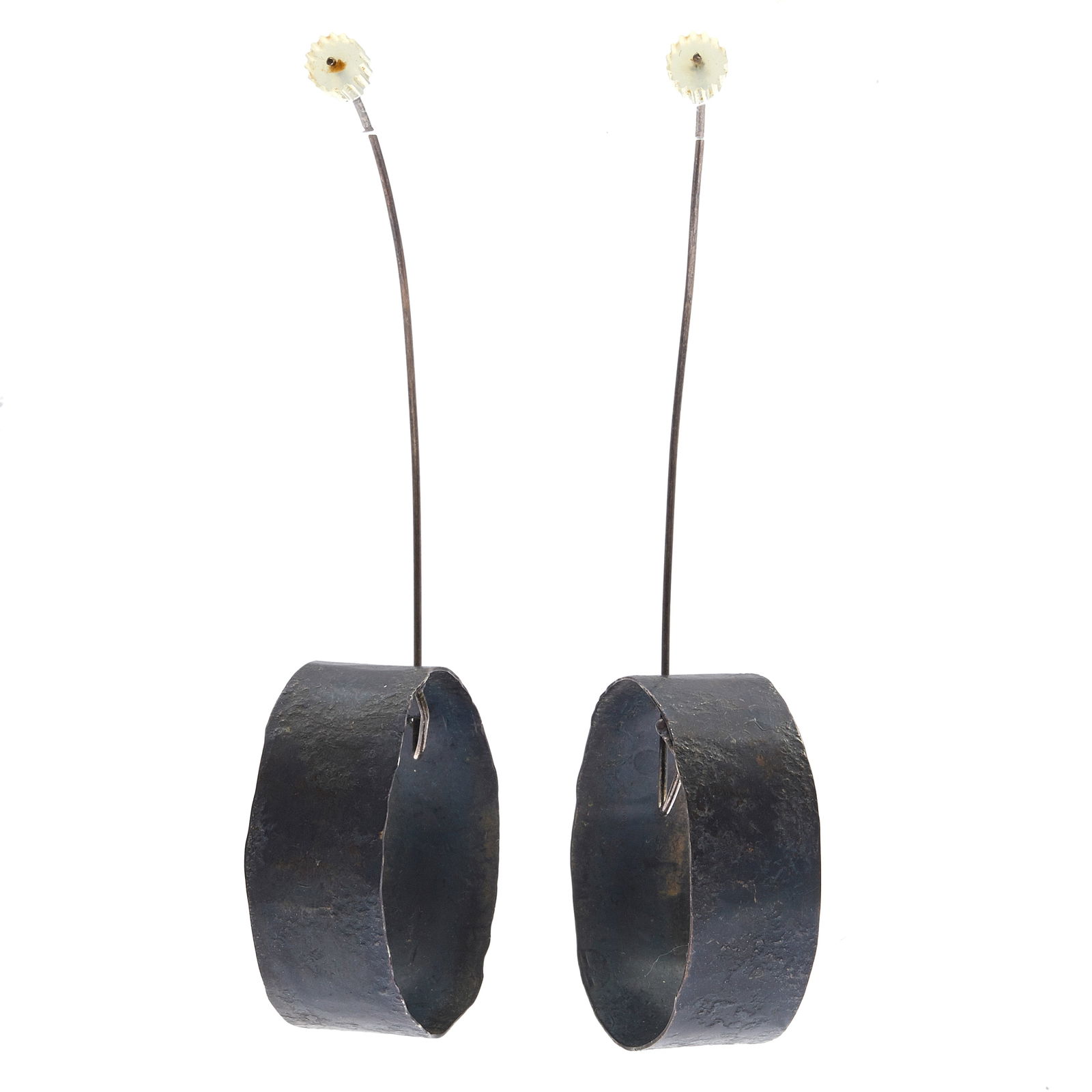 PAIR OF PATINATED SILVER