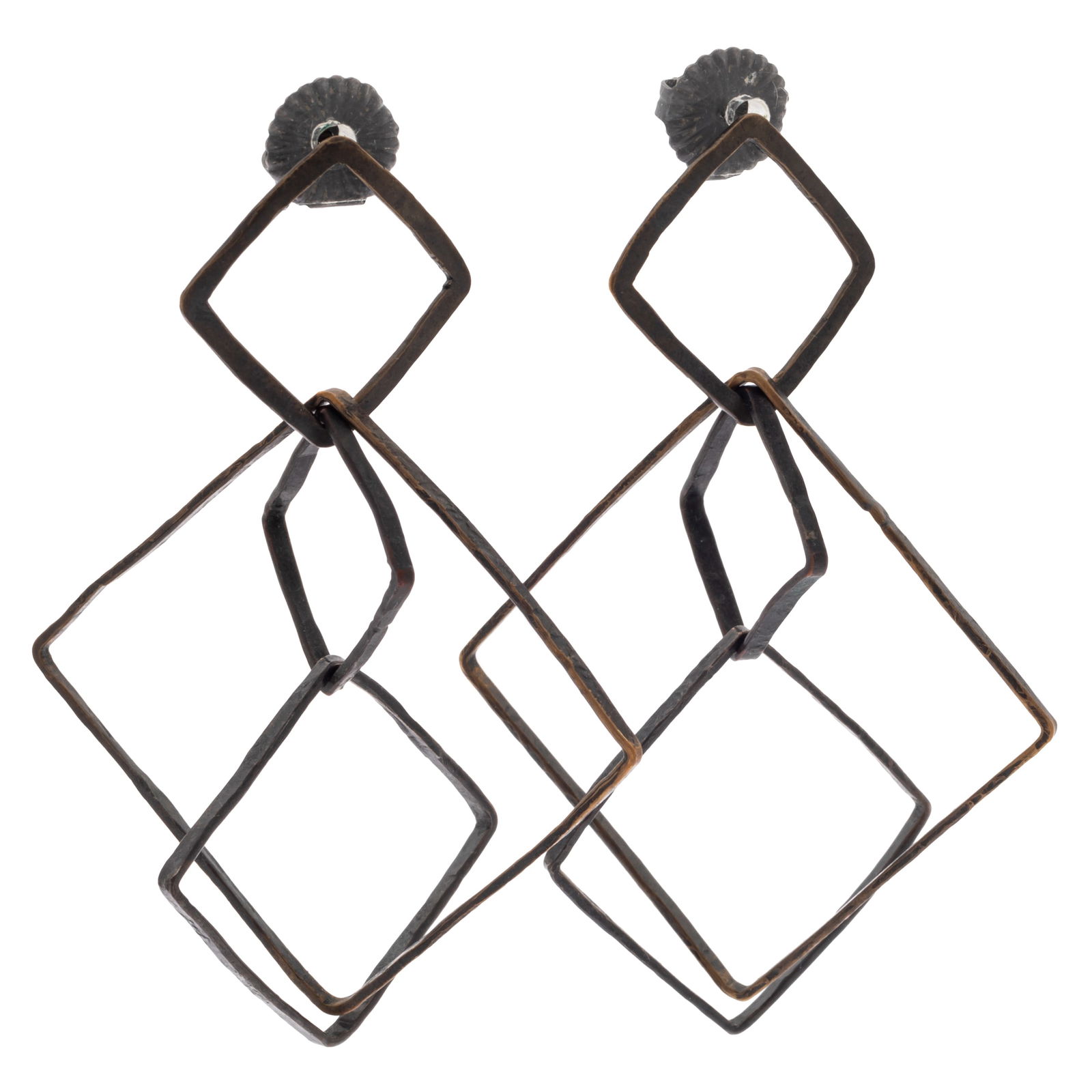 PAIR OF PATINATED SILVER