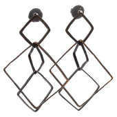 PAIR OF PATINATED SILVER EARRI