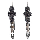 PAIR OF PATINATED STERLING SIL