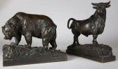 PAIR OF PAUL HERZEL BRONZE-CLA