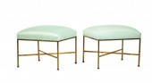 PAIR OF PAUL MCCOBB BRASS OTTO