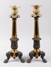 PAIR OF PAWFOOT CANDLESTICKS H
