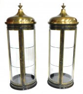 PAIR OF PEAKED DOME ROOF COLUM