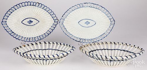PAIR OF PEARLWARE OPENWORK