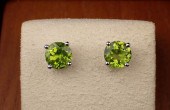 PAIR OF PERIDOT AND FOURTEEN K