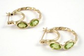 PAIR OF PERIDOT AND YELLOW GOL