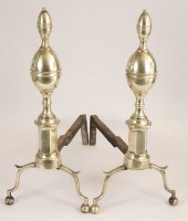 PAIR OF PERIOD BRASS DOUBLE LE