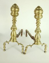 PAIR OF PERIOD BRASS MULTI-TUR