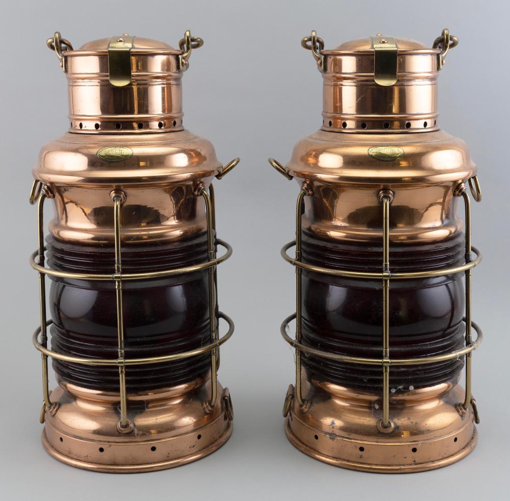 PAIR OF PERKO SHIP LANTERNS EARLY