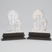 Pair of Persian Engraved and N