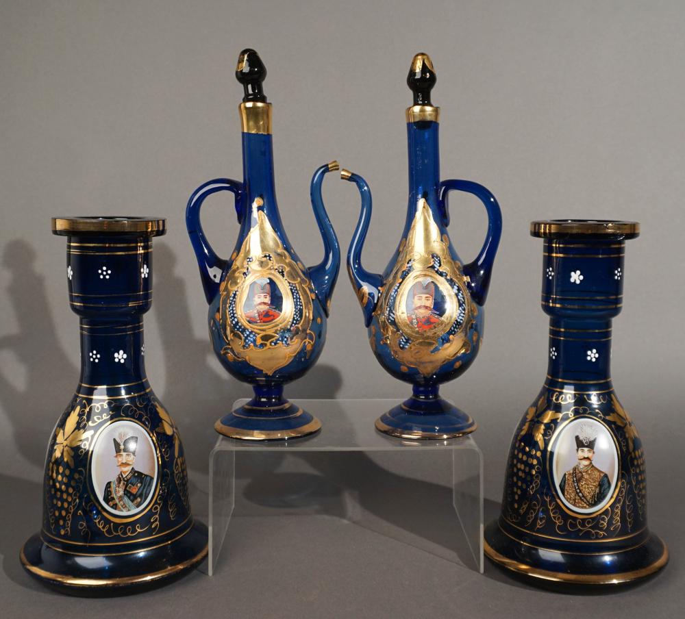 PAIR OF PERSIAN GILT ENAMELED