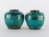 PAIR OF PERSIAN OIL JARS, 17-1