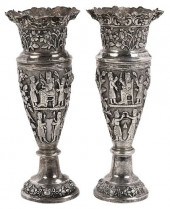 PAIR OF PERSIAN SILVER VASES19