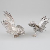 Pair of Peruvian Silver Fighti