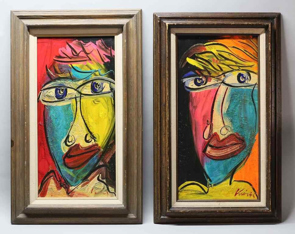 PAIR OF PETER KEIL OIL ON CANVAS