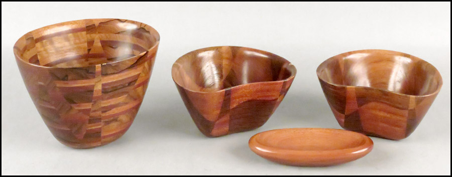 PAIR OF PETER PETROCHKO WOOD BOWLS.
