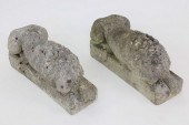 PAIR OF PETITE CEMENT LOUNGING