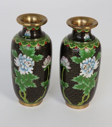 PAIR OF PETITE CLOISONNE