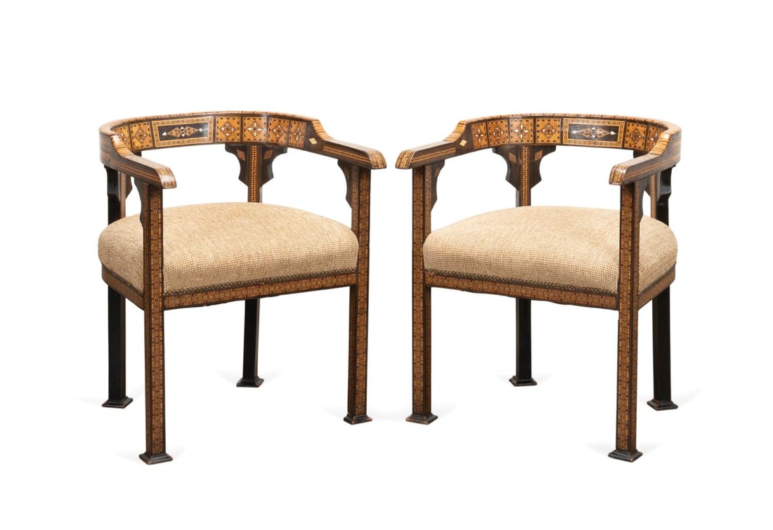 PAIR OF PETITE SYRIAN MOP INLAID
