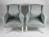 PAIR OF PETITE UPHOLSTERED WIN