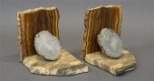 PAIR OF PETRIFIED WOOD AND GEO