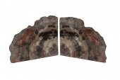 PAIR OF PETRIFIED WOOD BOOKEND