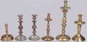 PAIR OF PEWTER CANDLESTICKS AN