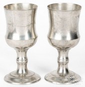 PAIR OF PEWTER CHALICES, 19TH