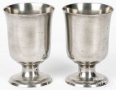PAIR OF PEWTER CHALICES, 19TH