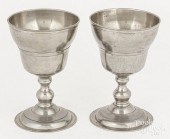 PAIR OF PEWTER CHALICES, LATE