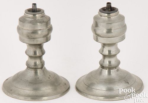 PAIR OF PEWTER LAMPS BY ALLEN OR