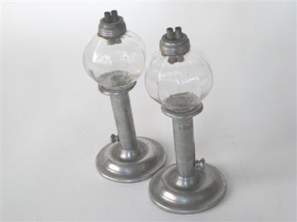 Pair of pewter side push