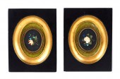 PAIR OF PIETRA DURA FLORAL PLA
