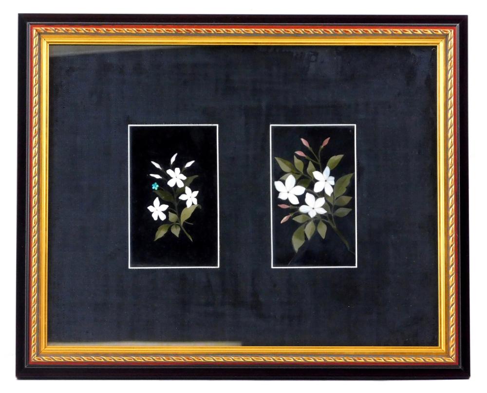 PAIR OF PIETRA DURA PLAQUES