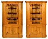 Pair of Pine Corner Cupboards