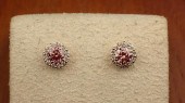 PAIR OF PINK AND WHITE DIAMOND