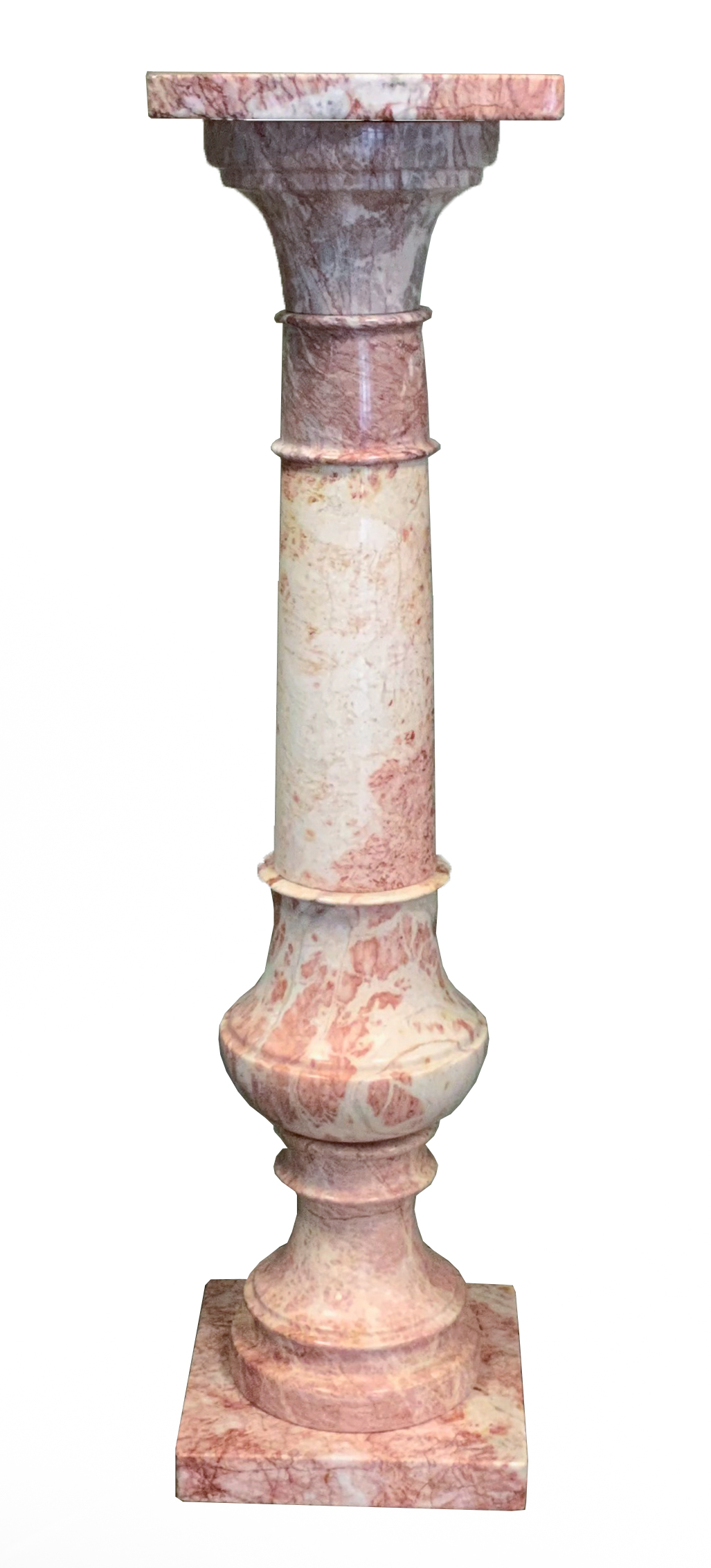 PAIR OF PINK MARBLE PEDESTALS