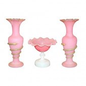 Pair of Pink Opaline and Gilt