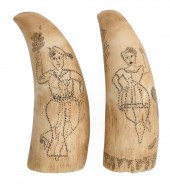 PAIR OF PINPOINT SCRIMSHAW WHA