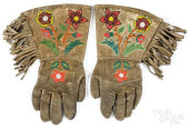 PAIR OF PLAINS INDIAN BEADED G