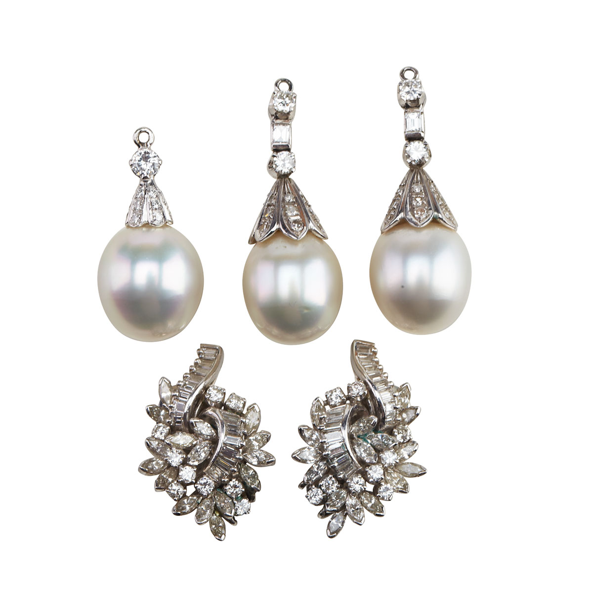 Pair Of Platinum Spray