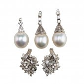Pair Of Platinum Spray Earring