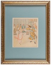PAIR OF PLAYING CARD PRINTS.Pa