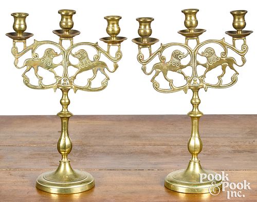 PAIR OF POLISH LION OF JUDAH