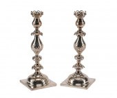 PAIR OF POLISH SILVERPLATE CAN